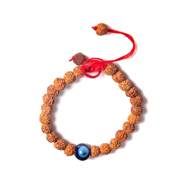 Rudrapooja Evil Eye 5 Mukhi Rudraksha Protection Bracelet