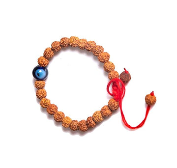 Rudrapooja Evil Eye 5 Mukhi Rudraksha Protection Bracelet
