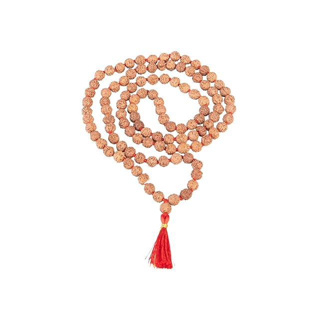 6mm Himalayan Panchmukhi Rudraksha Mala (108+1 Beads) – Certified Handcrafted Japa Mala for Meditation, Healing & Spiritual Growth
