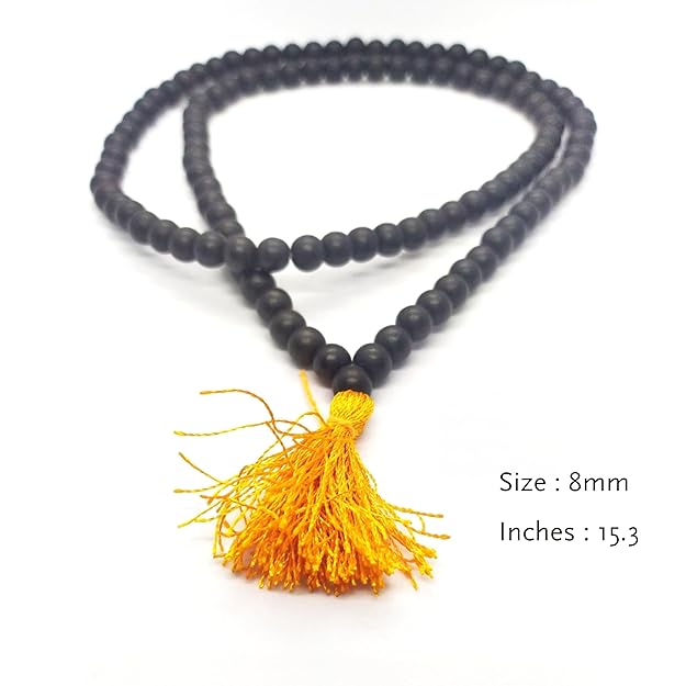 Authentic Karungali (Black Ebony) 108 Beads Mala with Certificate – For Meditation, Prayer & Spiritual Healing